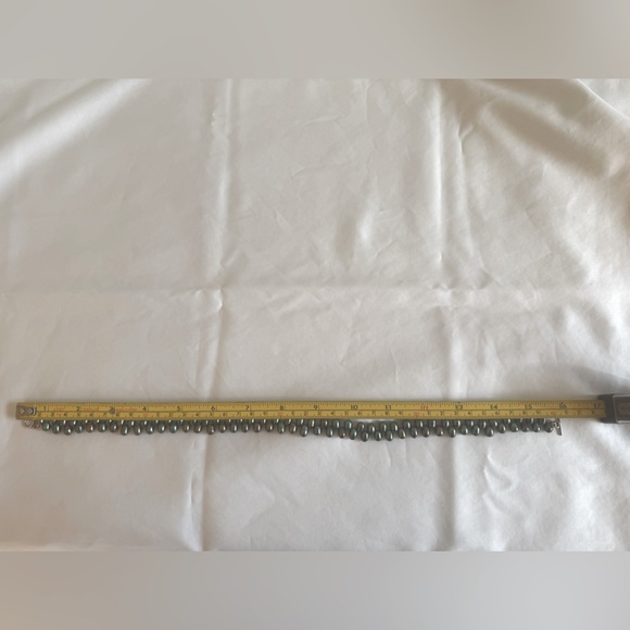 Vintage genuine pearl Peacock Green necklace 16 inch - Picture 11 of 12